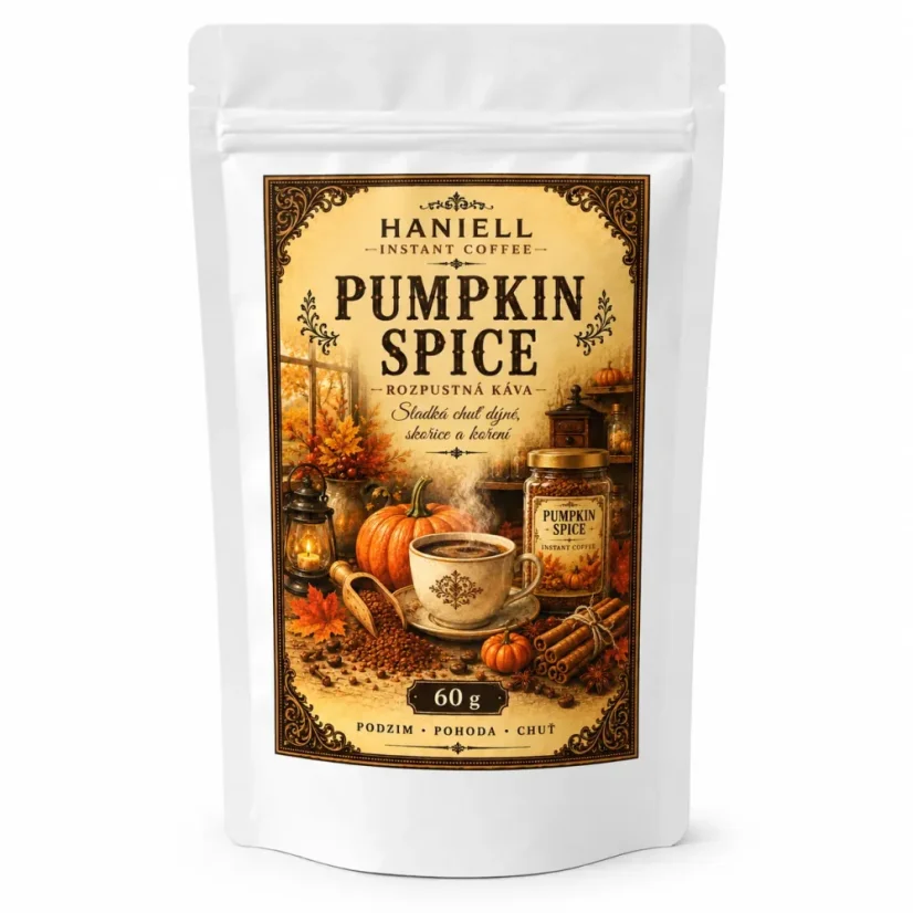 Darčeková sada October Coffee – rozpustná Pumpkin Spice káva a korenie
