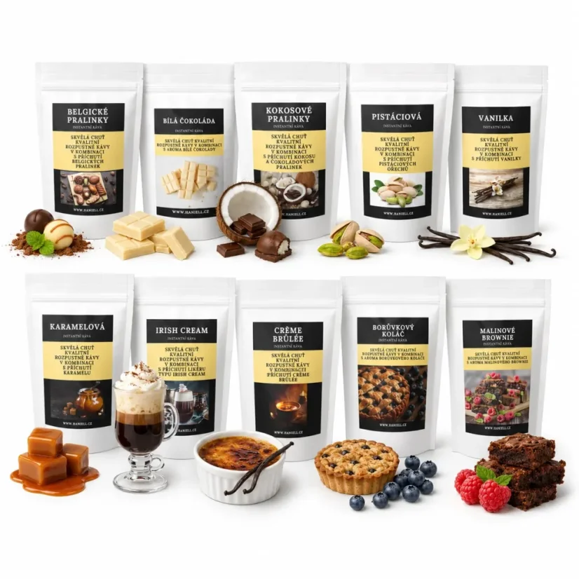 Degustační sada rozpustné kávy Ochutnávka radosti – 10×25g