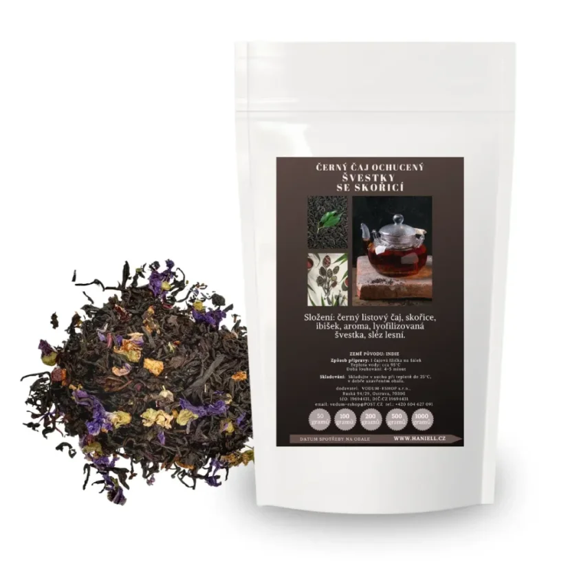 Černý čaj Švestky se skořicí – lahodná symfonie chutí pro chladné dny