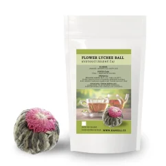 Kvetoucí zelený čaj Flower Lychee Ball – květ liči v šálku zdraví a krásy