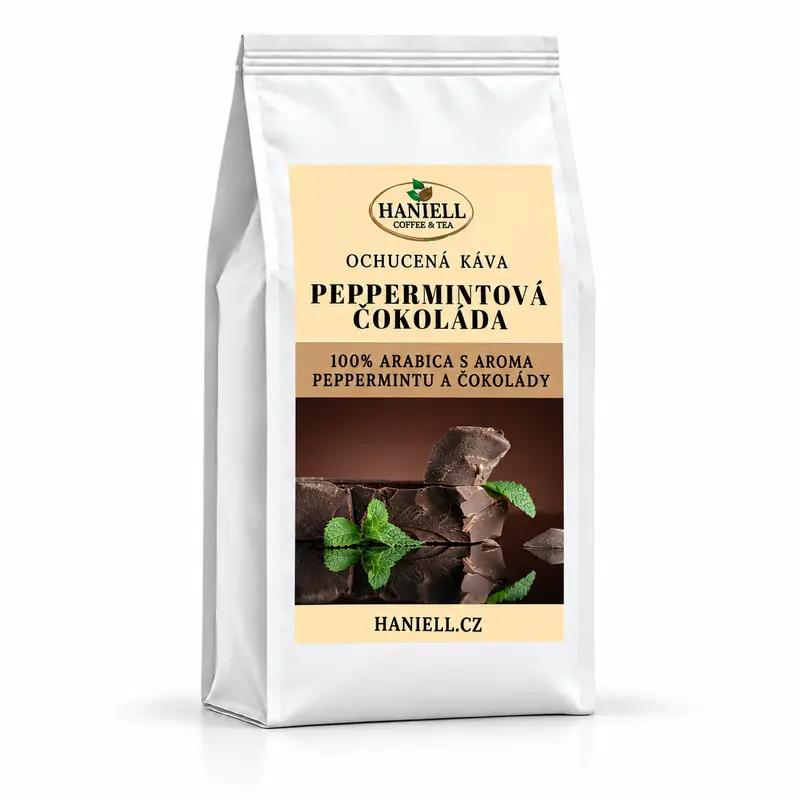 Zrnková káva Peppermintová čokoláda – brazilská arabica s osvěžující chutí čokolády a máty