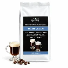 Káva Irish Cream bezkofeinová arabica zrnková – krémový dezert bez kofeinu