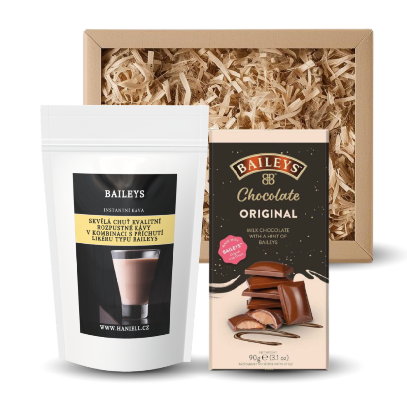 Dárková sada kávy Baileys & Čokoláda Salted caramel Baileys –  balení s kávou a čokoládou