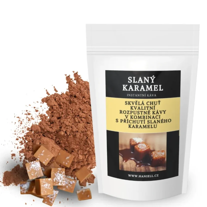 Rozpustná káva Slaný karamel – smetanově sladká s kapkou rebelie - Hmotnost: 25 g Rozpustná káva Slaný karamel – smetanově sladká s kapkou rebelie - Hmotnost: 25 g