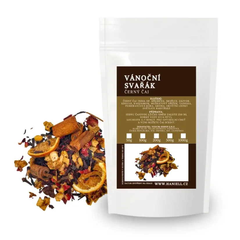 Černý čaj Vánoční svařák – hřejivé koření, citrusy a zimní pohoda