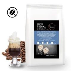 Káva Irish Cream bezkofeinová arabica zrnková – krémový dezert bez kofeinu