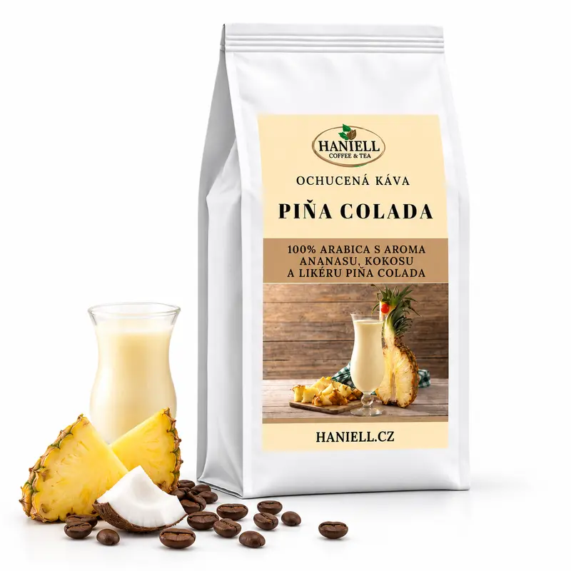 Zrnková káva Piňa Colada – 100% brazilská arabica s exotickou chutí  ananasu a kokosu