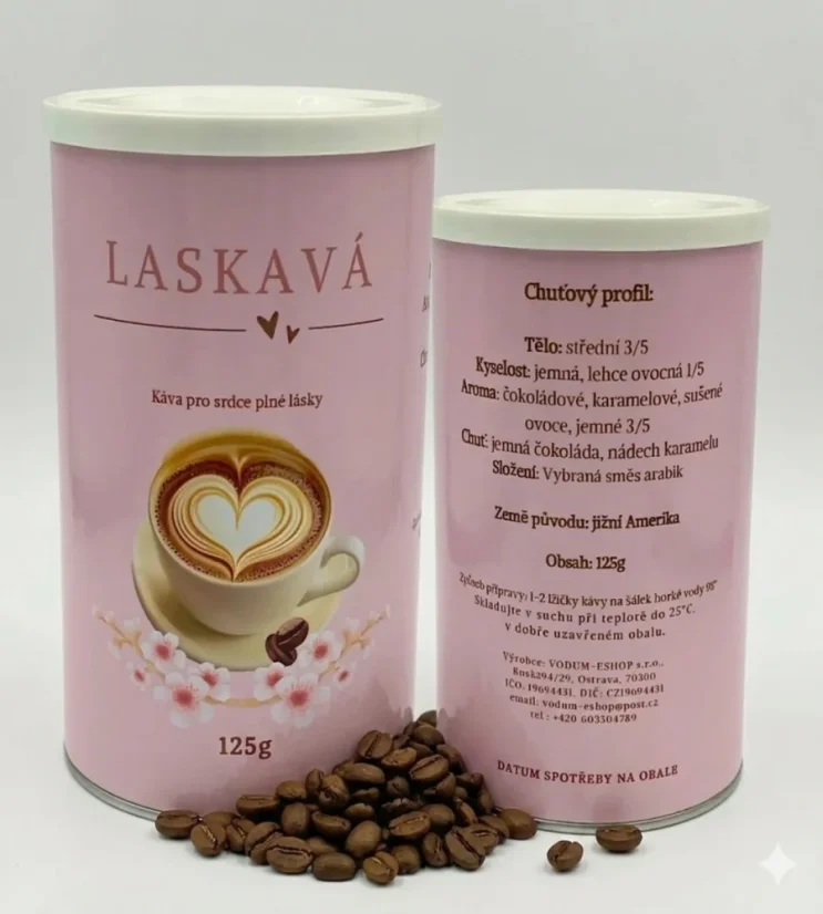 Laskavá káva – pohlazení v dárkovém tubusu 125g