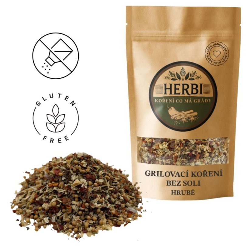 Grilovací koření bez soli hrubé – hrubá směs na maso, zeleninu i sýry 🌿🔥
