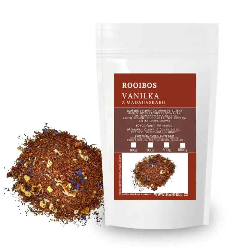 Čaj Rooibos Vanilka z Madagaskaru – sladká harmónia ovocia a vanilky