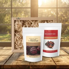 Dárková sada Malinový duet – když se sladkost potká s elegancí