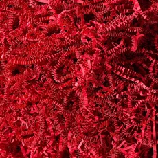 Dárková papírová krabička s okénkem a červenou výplní 200 × 200 × 50 mm