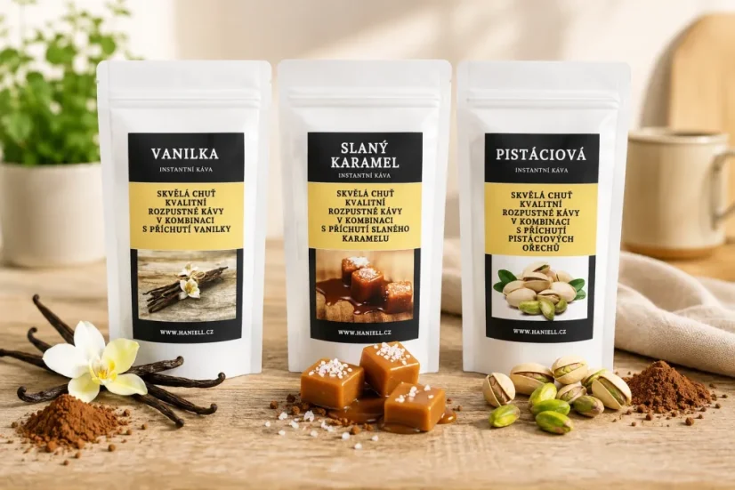 Sbaleno na cesty – ochutnávkový set rozpustných káv 3 × 25 g