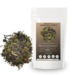 Míchaný čaj Japonská višeň – zralé třešně a zelený poklad Sencha