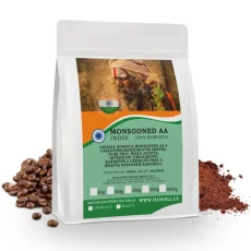 Káva India Monsooned AA Robusta zrnková – intenzita monzúnov, plné telo