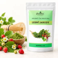 Zelený čaj Matcha Lesní jahoda – Energická exploze s vůní léta