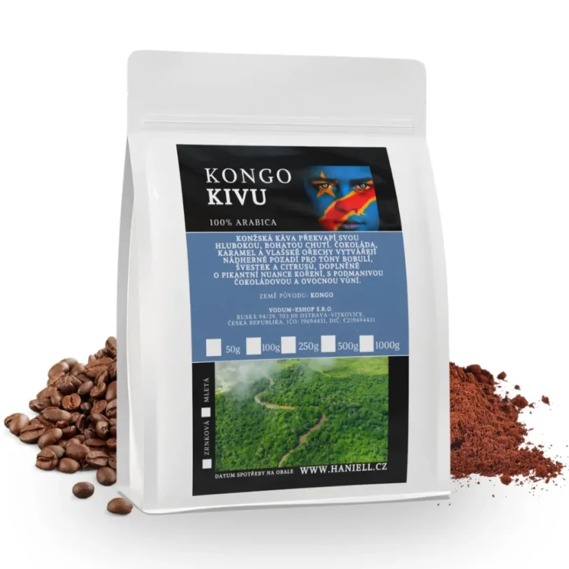 Káva Kongo Kivu arabica zrnková – čokoláda, slivky a korenie