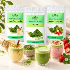 Sada Matcha Trio: sladká jahoda, krémový likér, čistá energie