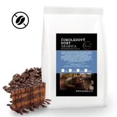 Káva Čokoládový dort bezkofeinová arabica zrnková – dezertní čokoládová rozkoš bez kofeinu