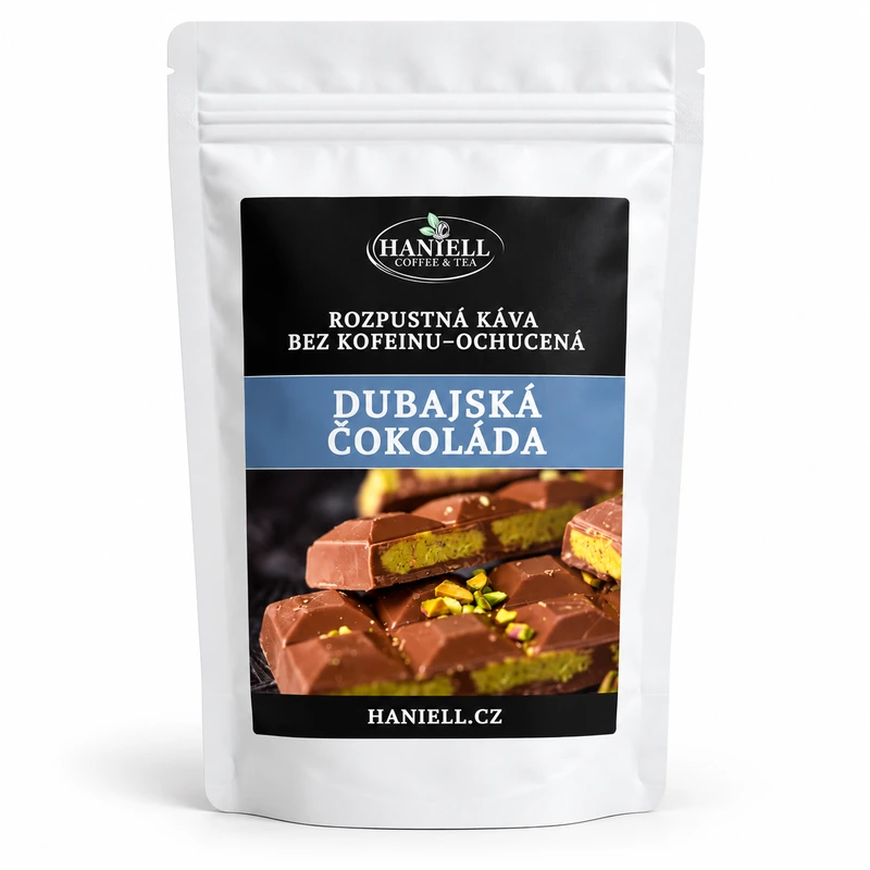 Bezkofeínová rozpustná káva Dubajská čokoláda