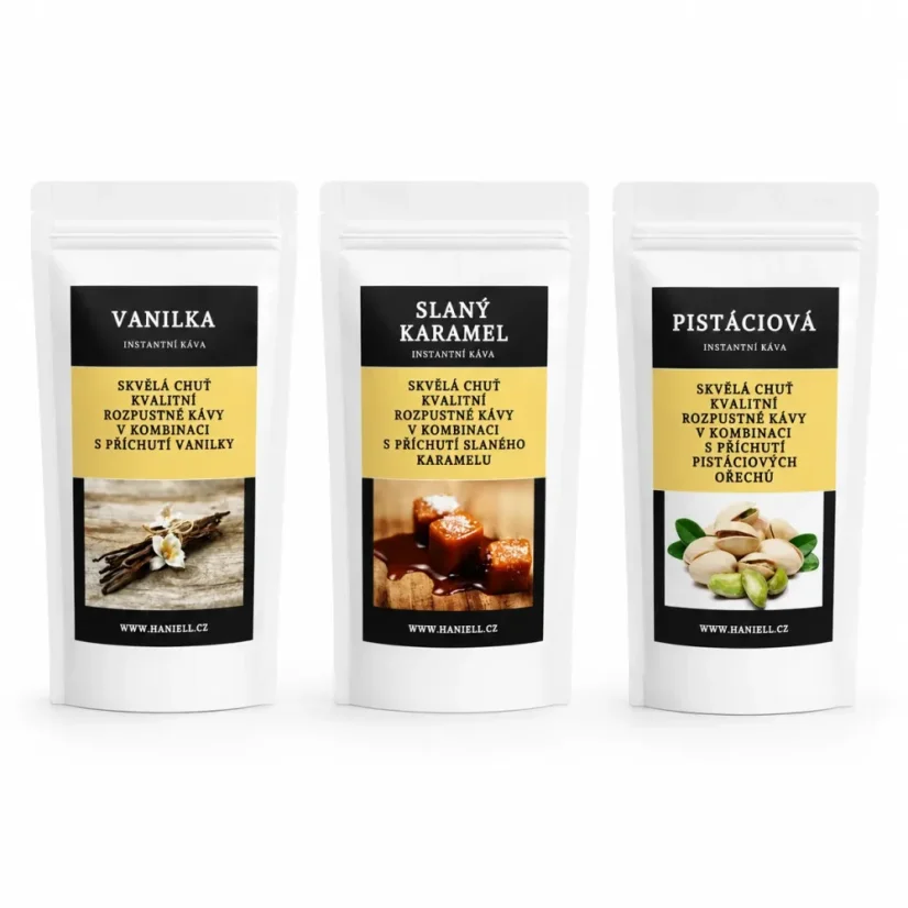 Sbaleno na cesty – ochutnávkový set rozpustných káv 3 × 25 g