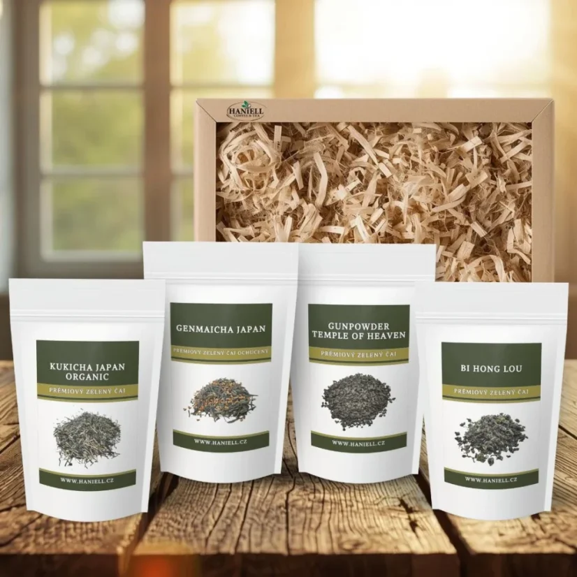 Darčeková sada zelených čajov – harmonická cesta Japonskom a Čínou (4×50 g)