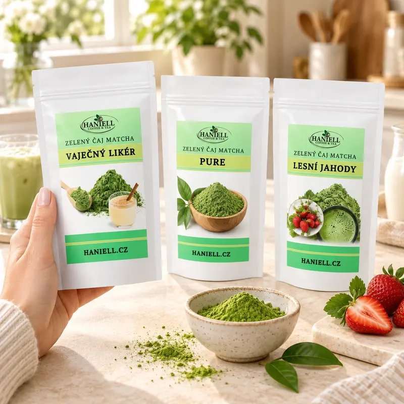 Sada Matcha Trio: sladká jahoda, krémový likér, čistá energie