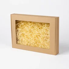 Dárková krabička s okénkem a žlutou výplní 350 × 250 × 50 mm