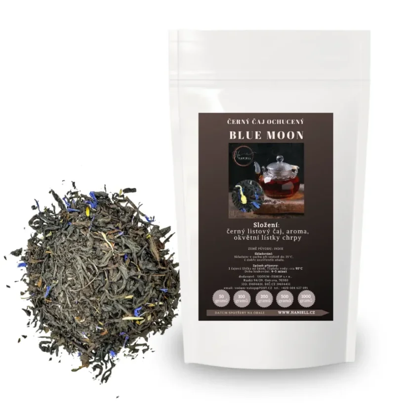 Černý čaj Blue Moon – kouzlo modrého měsíce - Hmotnost: 500 g