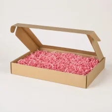 Dárková krabička s okénkem a růžovou výplní 350 × 250 × 50 mm