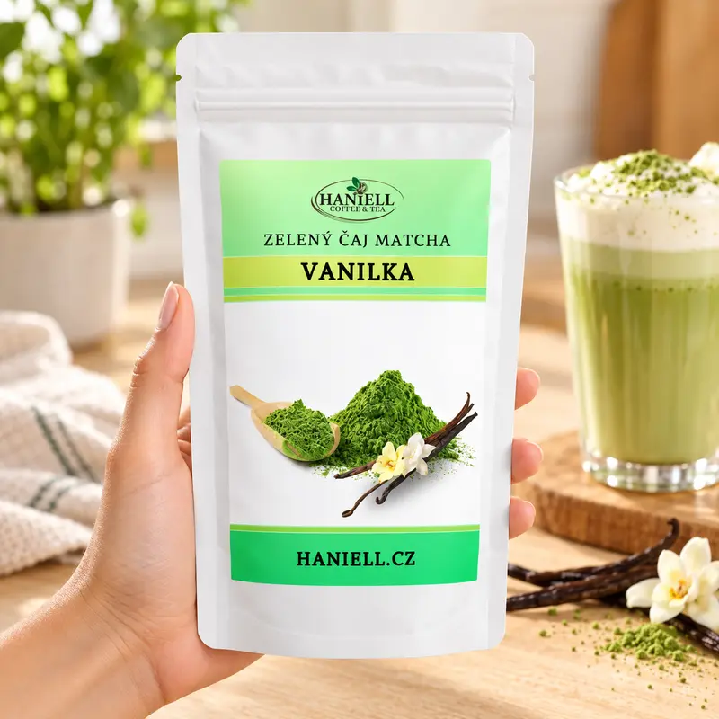 Matcha Vanilková – sametově jemný zelený čaj s vanilkovou sladkostí