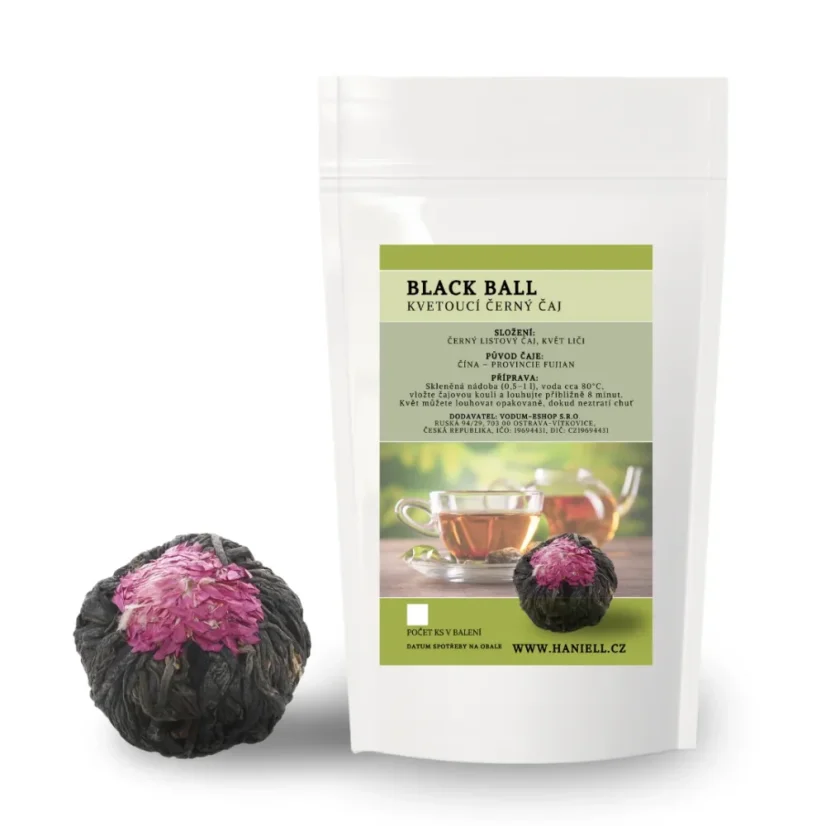 Kvetúci čierny čaj Black Ball s kvetom liči – elegancia a sila v šálke