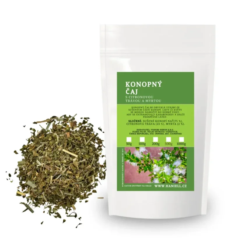 Konopný čaj s citrónovou trávou a myrtou – Pro harmonii těla i mysli