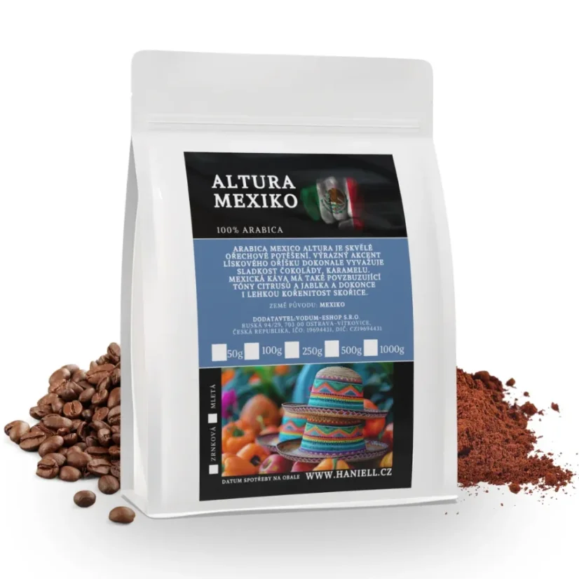 Káva Altura Mexiko Arabica – zrnková káva s čokoládovo-citrusovým arómom