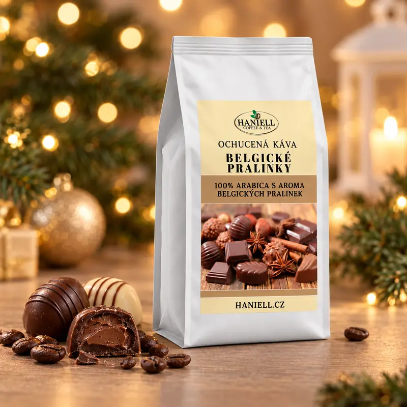 Zrnková káva Belgické pralinky – 100% brazilská arabica s chutí čokoládového luxusu