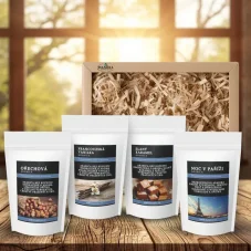 Darčeková sada bezkofeínovej kávy 4×50 g – jemná 100% arabica