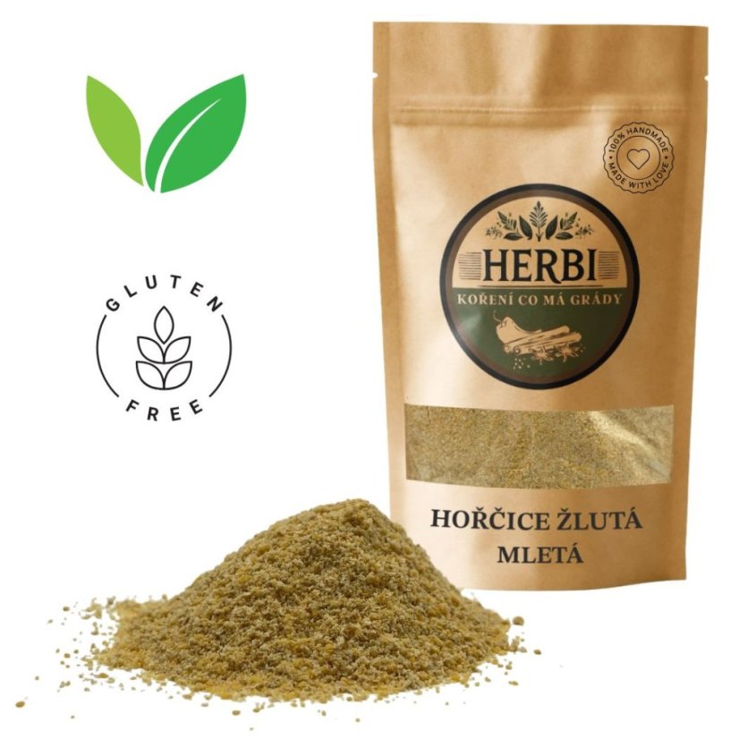 Hořčice žlutá mletá 100 g – aromatické koření do omáček, marinád a pečiva