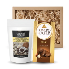 Dárková sada – Rozpustná káva Kokosové pralinky a čokoláda Ferrero Rocher