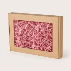 Dárková krabička s okénkem a růžovou výplní 350 × 250 × 50 mm