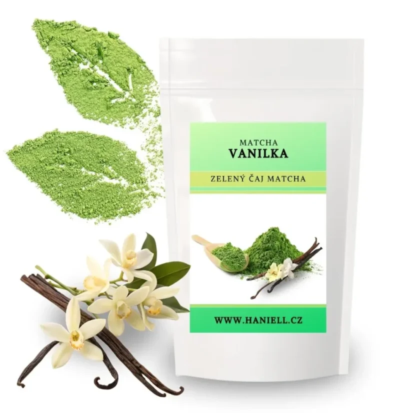 Matcha Vanilková – zelený čaj s jemnou vanilkovou chuťou, Haniell Matcha Vanilková – zelený čaj s jemnou vanilkovou chuťou, Haniell