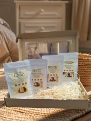 Vánoční dárková sada Haniell 3 ochucené kávy – Dubajská čokoláda, Oříšek, Vanilka, ideální tip na dárek