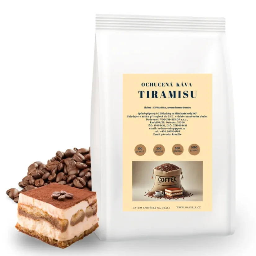 Káva Tiramisu – 100% brazílska arabika s jemnou chuťou talianskeho dezertu Káva Tiramisu – 100% brazílska arabika s jemnou chuťou talianskeho dezertu