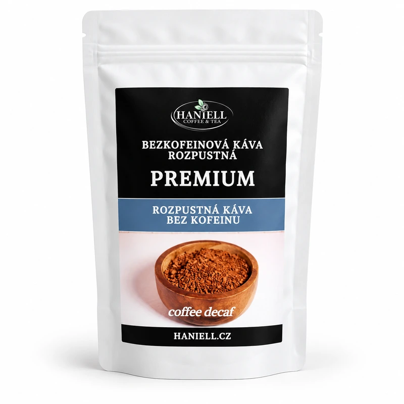 Bezkofeinová rozpustná káva Premium – čistá káva bez aromat
