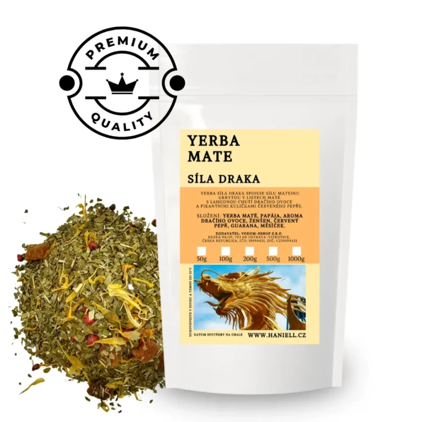 Yerba Maté Sila draka – energia s dračím ovocím a guaranou - Hmotnost: 200 g