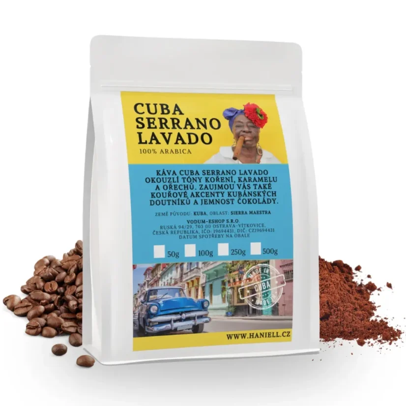 Káva Cuba Serrano Lavado 100% arabica zrnková – čokoláda, karamel a tabak