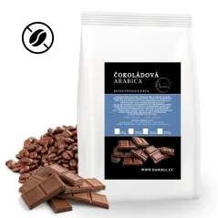 Káva Čokoládová arabica bezkofeinová zrnková – sladká chuť bez kofeinu