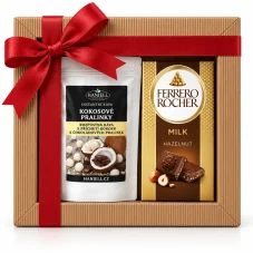 Dárková sada – Rozpustná káva Kokosové pralinky a čokoláda Ferrero Rocher