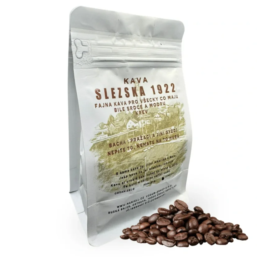 Káva Slezská 1922 zrnková – směs arabiky a robusty Káva Slezská 1922 zrnková – směs arabiky a robusty