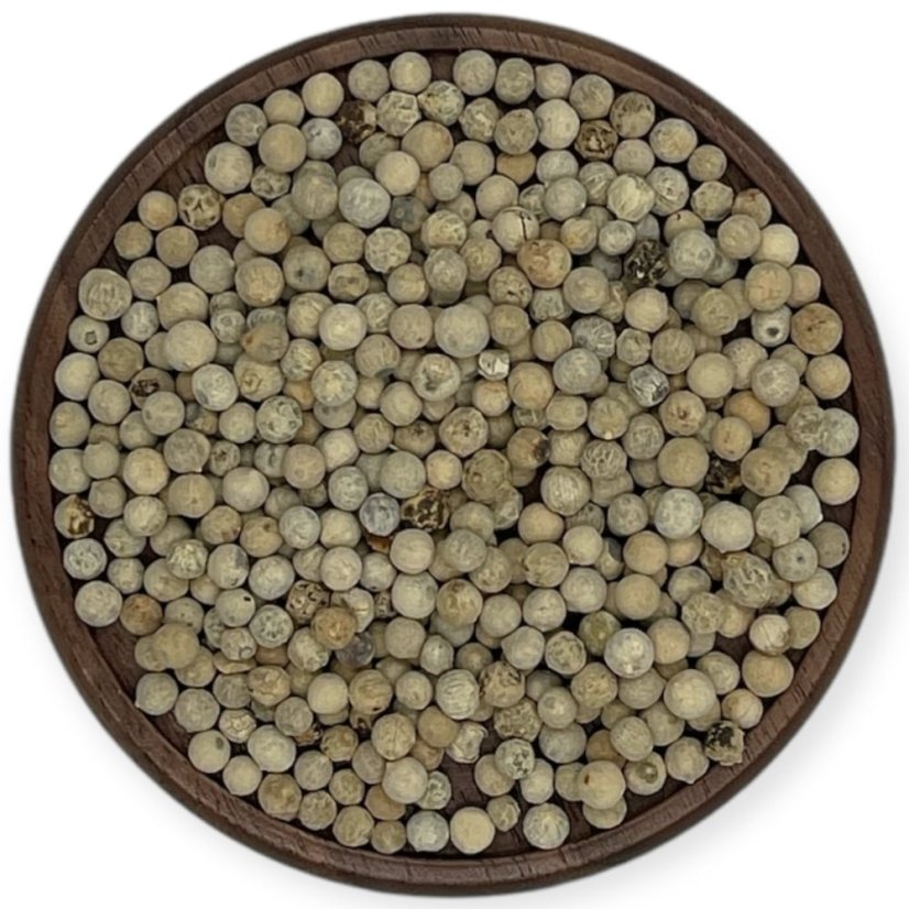 Pepř bílý celý – jemný pepř do omáček, ryb a drůbeže 🧂🐟🍗 - Hmotnost:: 20 g