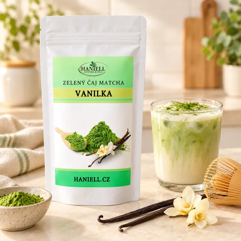 Matcha Vanilková – sametově jemný zelený čaj s vanilkovou sladkostí